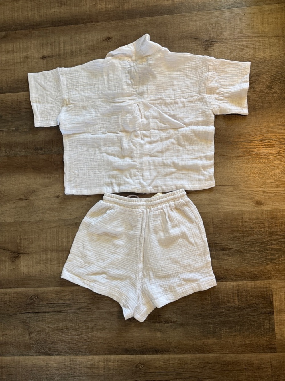 Love Notes Cream Short-Sleeve Button Front Swim Coverup Set - Picture 6 of 6